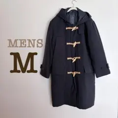 訳あり★メンズ　ダッフルコート　ブラック　フード付　防寒素材　裏地付　Mサイズ