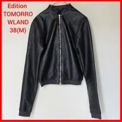 トゥモローランド　黒　ジャケット　革ジャン　36 美品　羊皮　本革 トゥモローランド 黒 ジャケット 革ジャン 36 美品 羊皮 本革