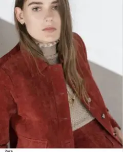 【お値下げ可能】ZARA BASIC スエード風赤ジャケット