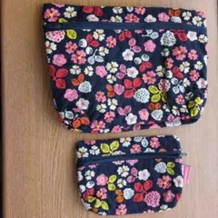 花柄キルティングポーチ2個セット　IKEA