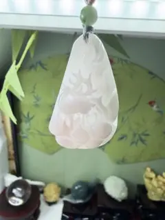 精美❣️天然A貨翡翠 精巧なエゾシカちゃん＆満開梅の花ペンダント