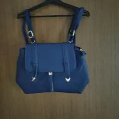 青い合成皮革リュック・バックパック