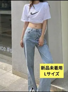 処分の為最終価格　今週末削除grl フロントスリットハイウエストデニムパンツ