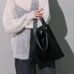 【美品】BEAURE カウレザー 2WAY ハンドル トートバッグ　黒