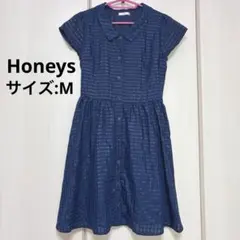 Honeys COLZA 半袖ワンピース ネイビー Mサイズ　ワンピースのサムネイル