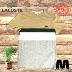 LACOSTE ラコステ ボーダー Tシャツ デカワニ ロゴ Tシャツ4色ML
