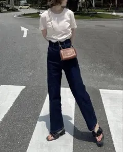 eaphi WAVE DESIGN HIGH WAIST DENIM