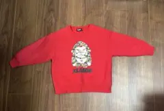 XLARGE 赤働く車ファニーゴリラ柄　裏起毛トレーナー　100cm