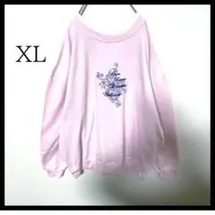 Vintage オーバーサイズスエット　アースカラー　ピンク　XL