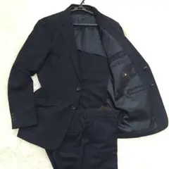 美品4S SUIT SELECT セットアップ ネイビー ストレッチ 洗える L