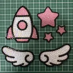 デコうちわ パーツ ハート ピンク セット