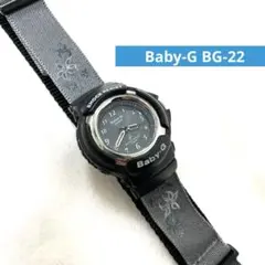 【稼動】<CASIO>Baby-G BG-22 花柄刺繍ベルト　面ファスナー