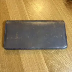 青レザー長財布 カードポケット6つ