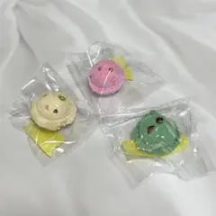 ハンドメイド　アイスクリーム　ブローチ　3点セット