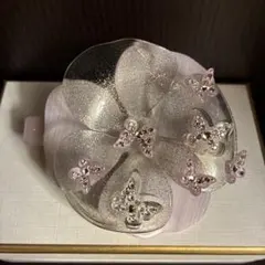 ALEXANDRE DE PARIS 花と蝶のヘアバレッタ　箱付き