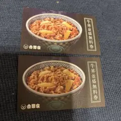 値下げ不可 吉野家牛丼並盛無料券 2枚