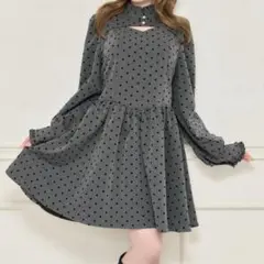 apres jour フロントオープンフリルネックワンピース　XL