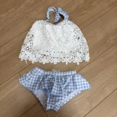 女の子用水着セット 80cm ホワイトレース