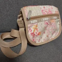 LeSportsac レスポ ☆花柄 ポシェット ミニショルダーバッグ ベージュ