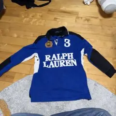 Ralph Lauren 青 長袖ポロシャツ 3