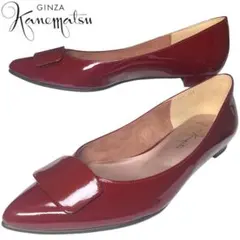 極美品 銀座かねまつ アクアベル モチーフパンプス ポインテッドトゥ 晴雨兼用