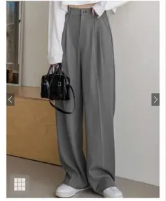 GRL センタープレスタックワイドパンツ[ai38]