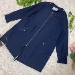 美品　ナノユニバース　スプリングコート　ブルー　ジップアップ　Mサイズ