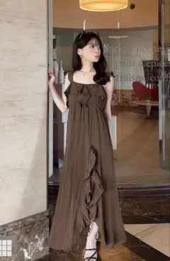 GRL フリルショルダーワンピース