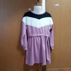 長袖ワンピース 130cm 紫・黒・白