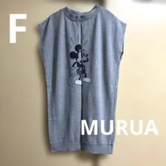MURUA Disney コラボ スウェット ノースリーブ ワンピース 膝丈