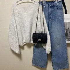 グレイル　チェーンバッグ　韓国　春ニット　ビジュー　デニム