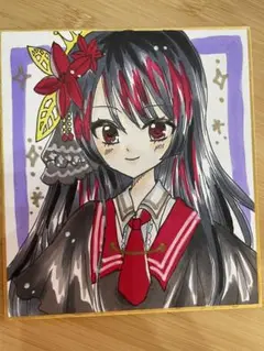 まのさば　魔法少女ノ魔女裁判 二階堂ヒロ　色紙　ハンドメイド イラスト