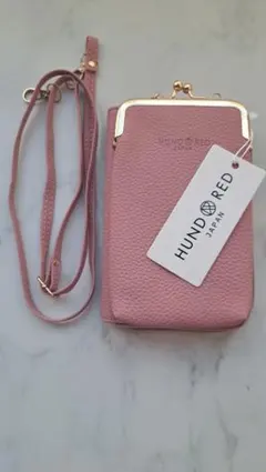 【新品未使用】HUNDREDスマホショルダー　ピンク