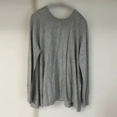 ミズイロインド　グレー 長袖ニット 前スリット美品です。　値下げしました。