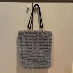 グレー ファー トートバッグ