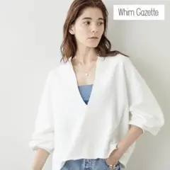 美品✴︎Whim Gazette✴︎スウェットVネックプルオーバー✴︎オフホワイト