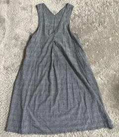 チェック柄 Vネック フレアドレス　マタニティワンピース　前後2way 授乳期