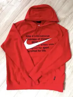 【XL】NIKE プルオーバーパーカー 赤 ビッグロゴ