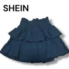 SHEIN シーイン　チューブトップ　フリル　華奢見え　スタイルアップ　ブラック