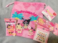 サンリオ　日焼けキティ　クロミ　マイメロ　ダイソー　セリア　グッズ4点セットのサムネイル