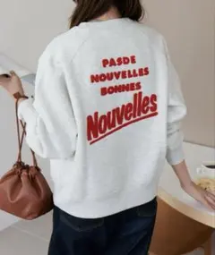 美品☆ディスコート☆サガラ刺繍ロゴラグランスウェット☆ライトグレー☆裏起毛