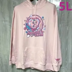 【新品 5L 】おぱんちゅうさぎ パーカー　フード 大きいサイズ　ピンク