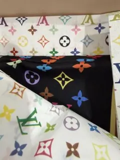 LOUIS VUITTON モノグラム マルチカラー スカーフ 村上隆 ブラック