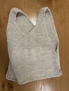 ウール　ニット　ベスト　キナリ