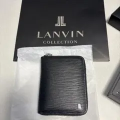 LANVIN COLLECTIONラウンドファスナ折り財布 二つ折りレザー 本革