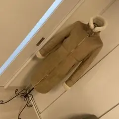 ZARAベージュ ムートンコート ロング