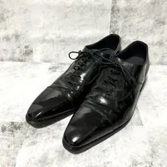 【アラウンドザシューズ】(40)エナメル ドレスシューズ ストレートチップ 黒のサムネイル