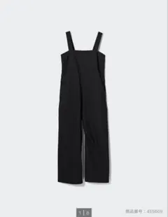 UNIQLO ユニクロ　リネンブレンドサロペット　黒　L