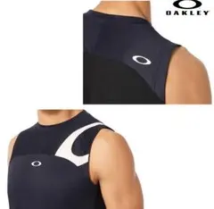 OAKLEY タンクトップ 紺　L ネイビー　冷感　オークリートレーニングのサムネイル