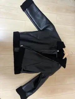 HARE ブラック フェイクレザージャケット S